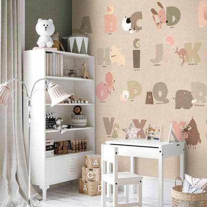 Fototapete - A Beige Alphabet