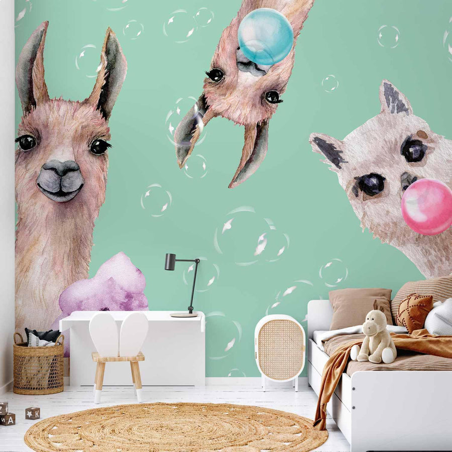 Fototapete - Crazy Llamas Artgeist