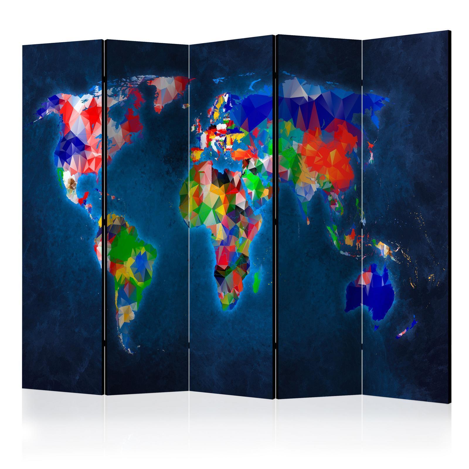 Paravent - Colorful map Artgeist
