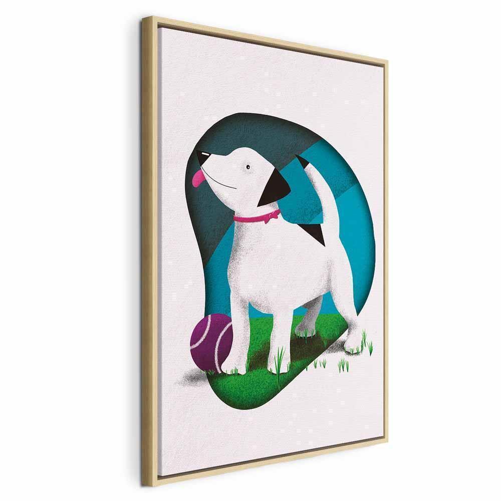 Leinwandbild - Dog and Ball (1 Part) Vertical