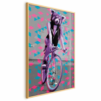 Poster - Raccoon on a Bicycle Artgeist