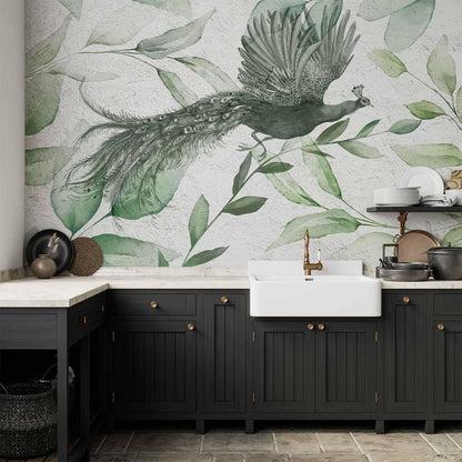 Fototapete - Flight of a Peacock - Third Variant