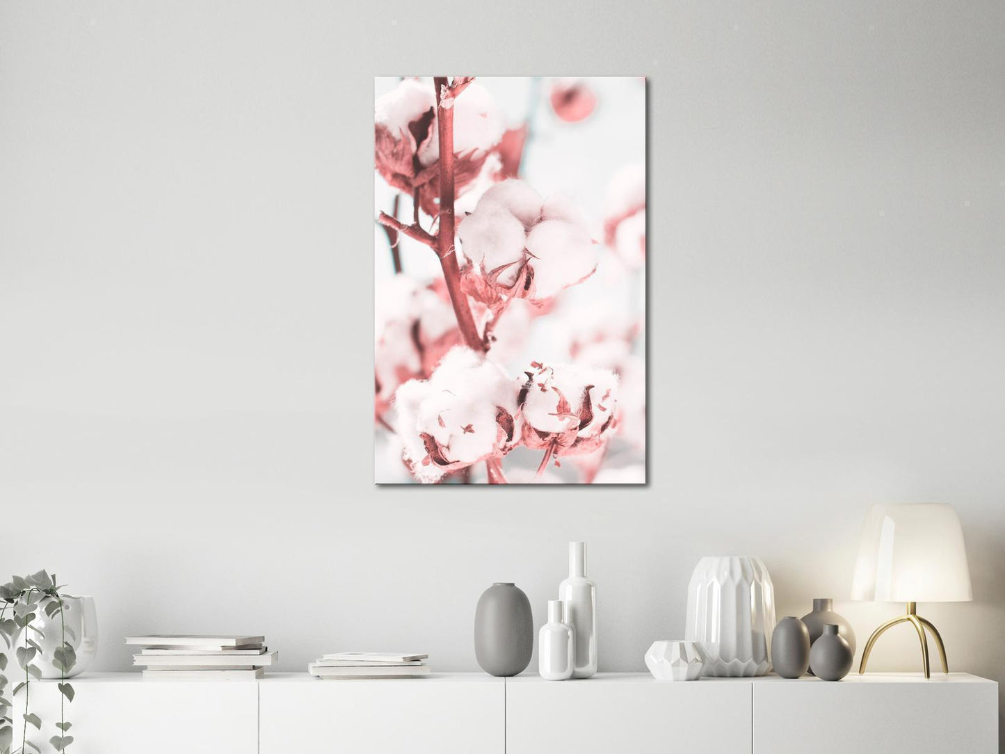 Leinwandbild - Blooming Cotton (1 Part) Vertical Artgeist