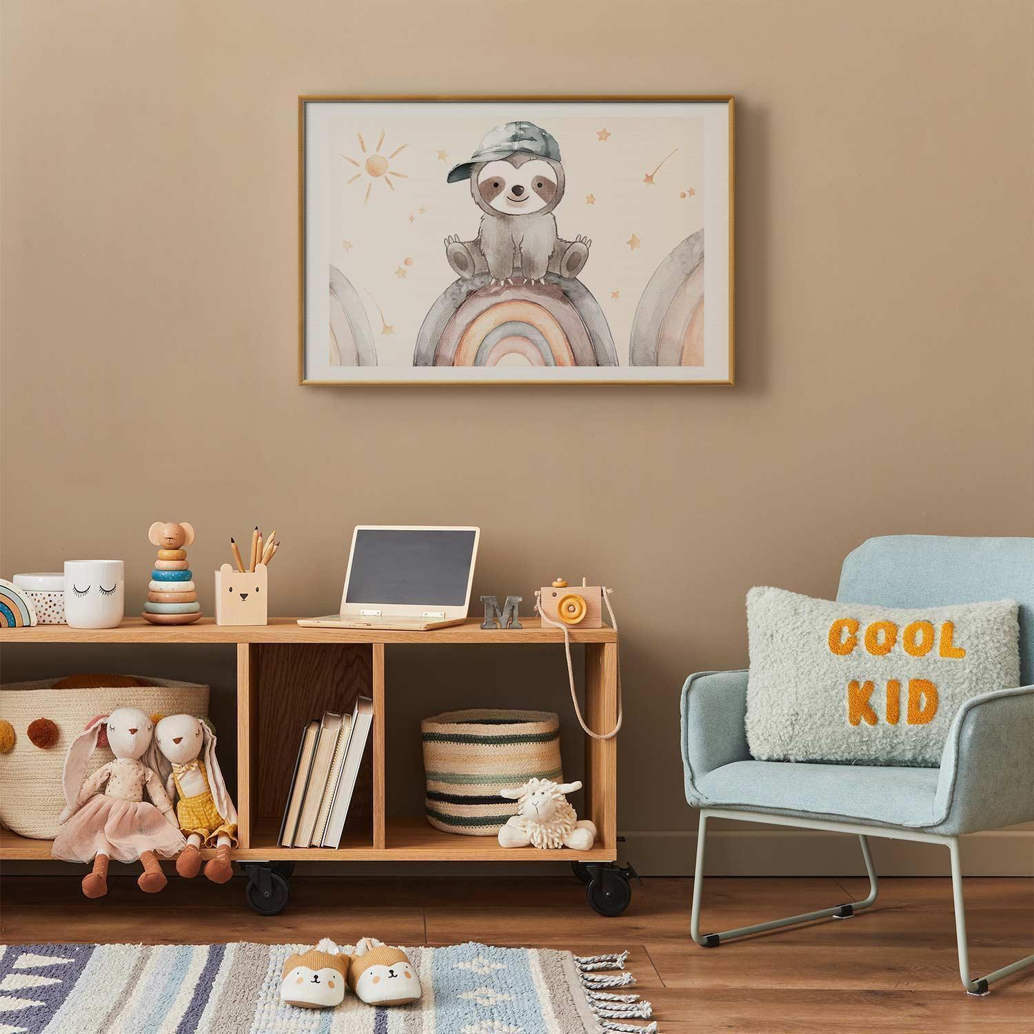 Poster - Little Animal Among Stars and Rainbows Artgeist