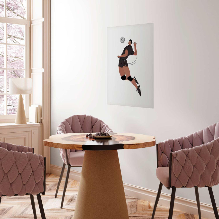 Poster - Volleyball Player on a Light Background - Illustration Artgeist
