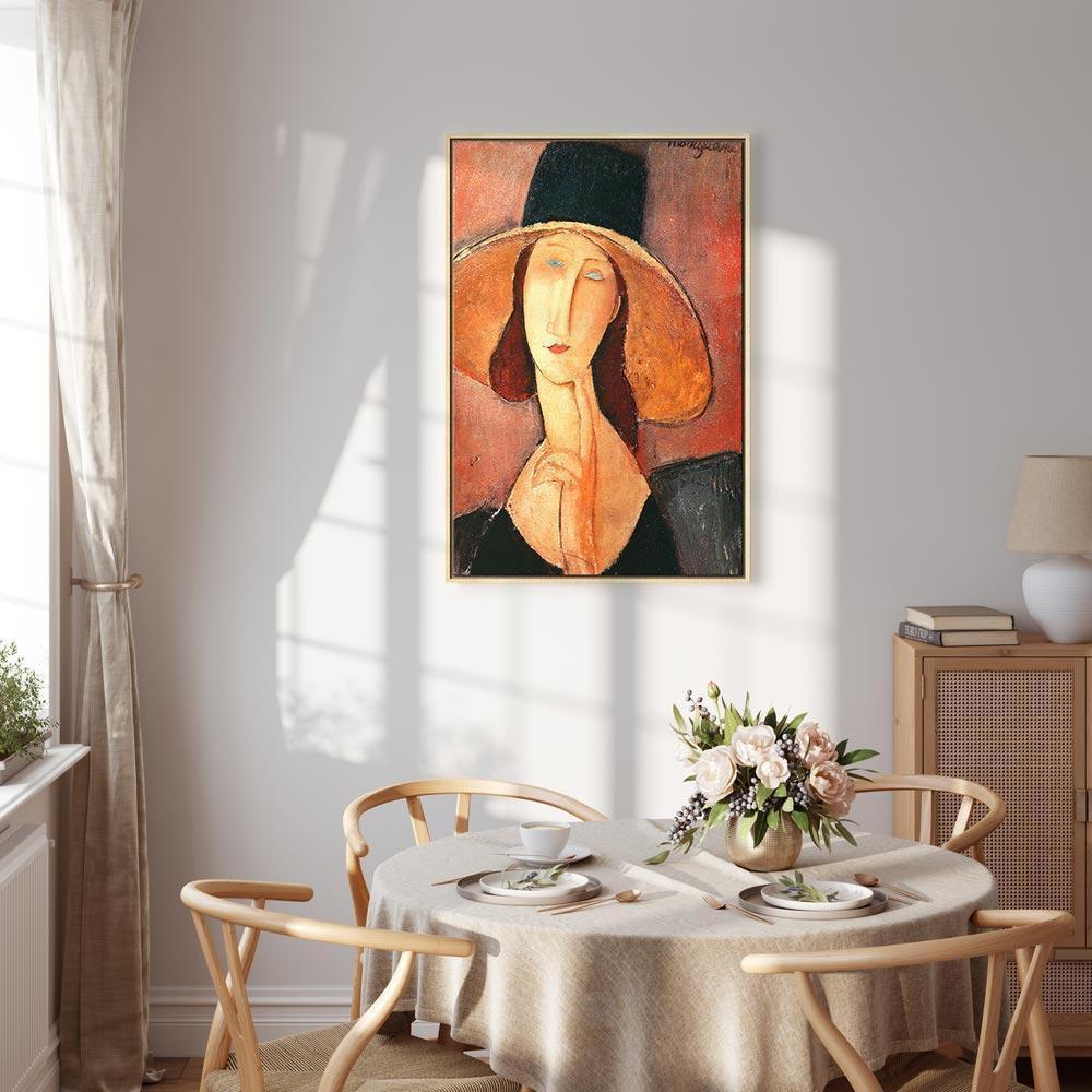 Leinwandbild - Amedeo Modigliani – Portrait of Jeanne Hebuterne in a Large Hat