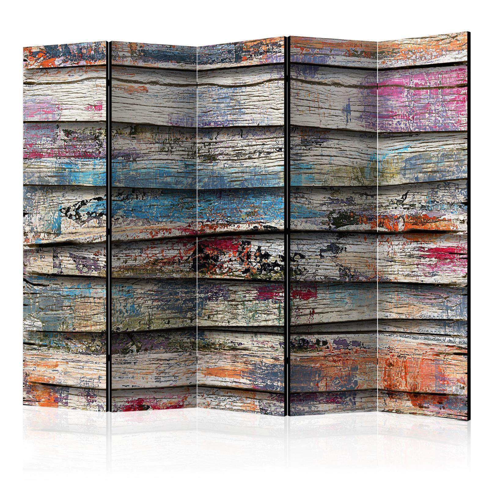Paravent - Colourful Wood II Artgeist