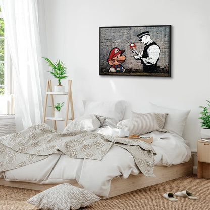Leinwandbild - Mario and Cop by Banksy