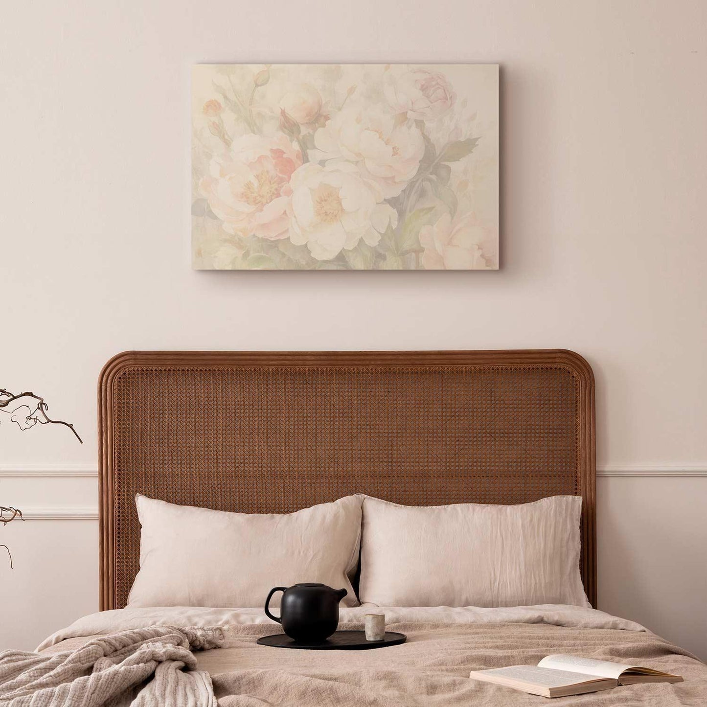 Leinwandbild - Peonies in the mist