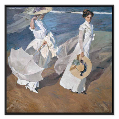 Leinwandbild - Joaquín Sorolla y Bastida – Strolling along the Seashore