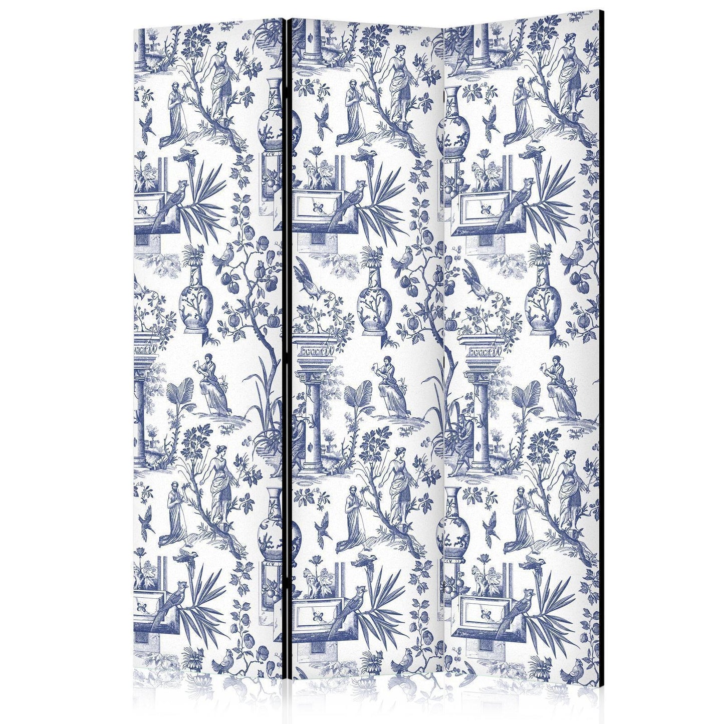 Paravent - Rome and Botany - Blue Pattern with a Greek and Plant Motif Artgeist