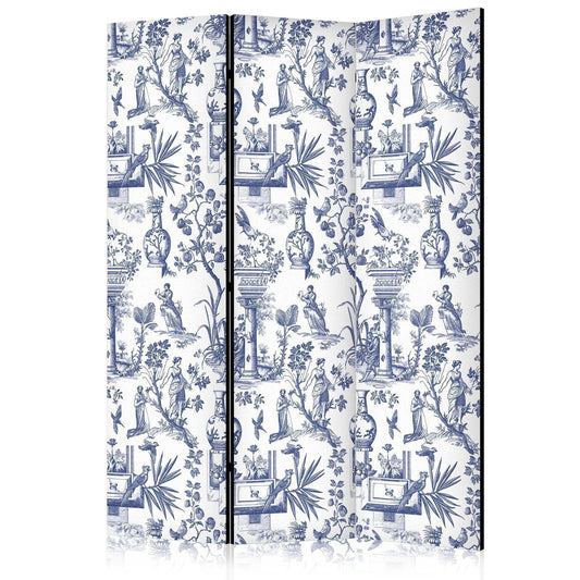 Paravent - Rome and Botany - Blue Pattern with a Greek and Plant Motif Artgeist