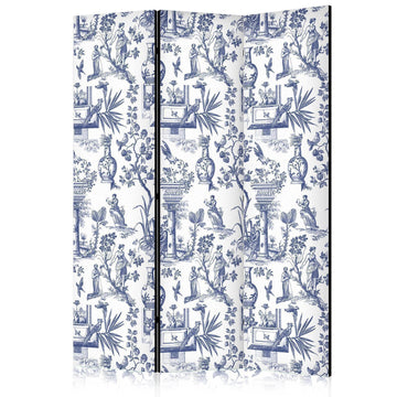 Paravent - Rome and Botany - Blue Pattern with a Greek and Plant Motif Artgeist