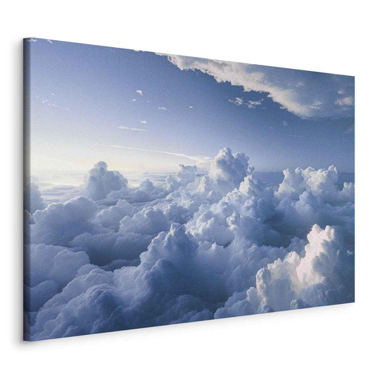 Leinwandbild - Aerial Landscapes: Rays Lighting Up Fluffy Cloud Formations Artgeist
