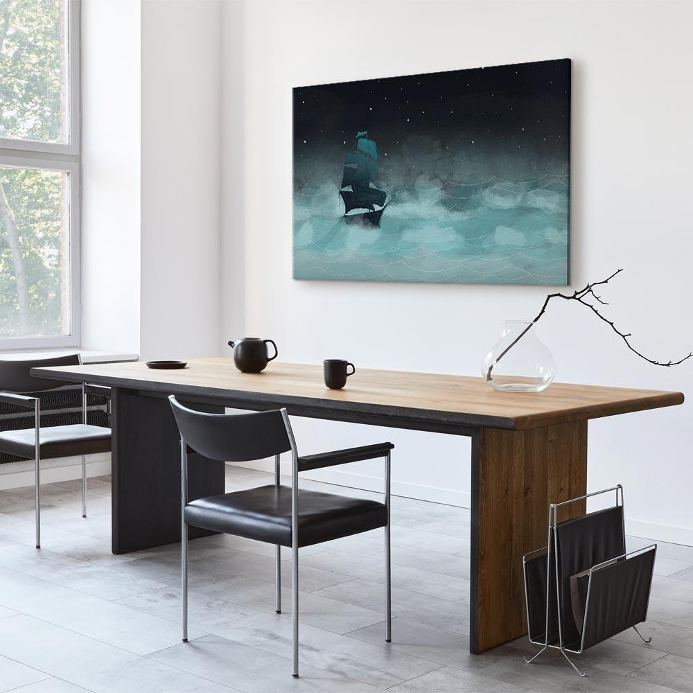 Leinwandbild - Night Waves (1 Part) Wide - Second Variant