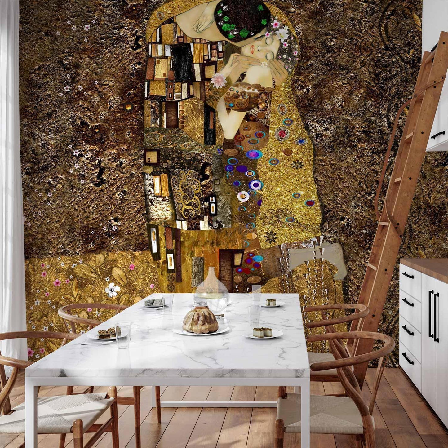 Fototapete „Goldener Kuss“ – Klimt-Inspiration für elegante Wohnträume - sawelt.eu