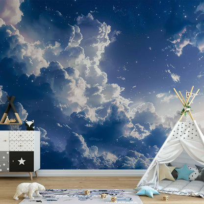 Fototapete - Starry Clouds and Delicate Light Over a Corner of the Sky Artgeist