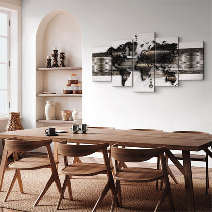 Leinwandbild - Metal World Map II