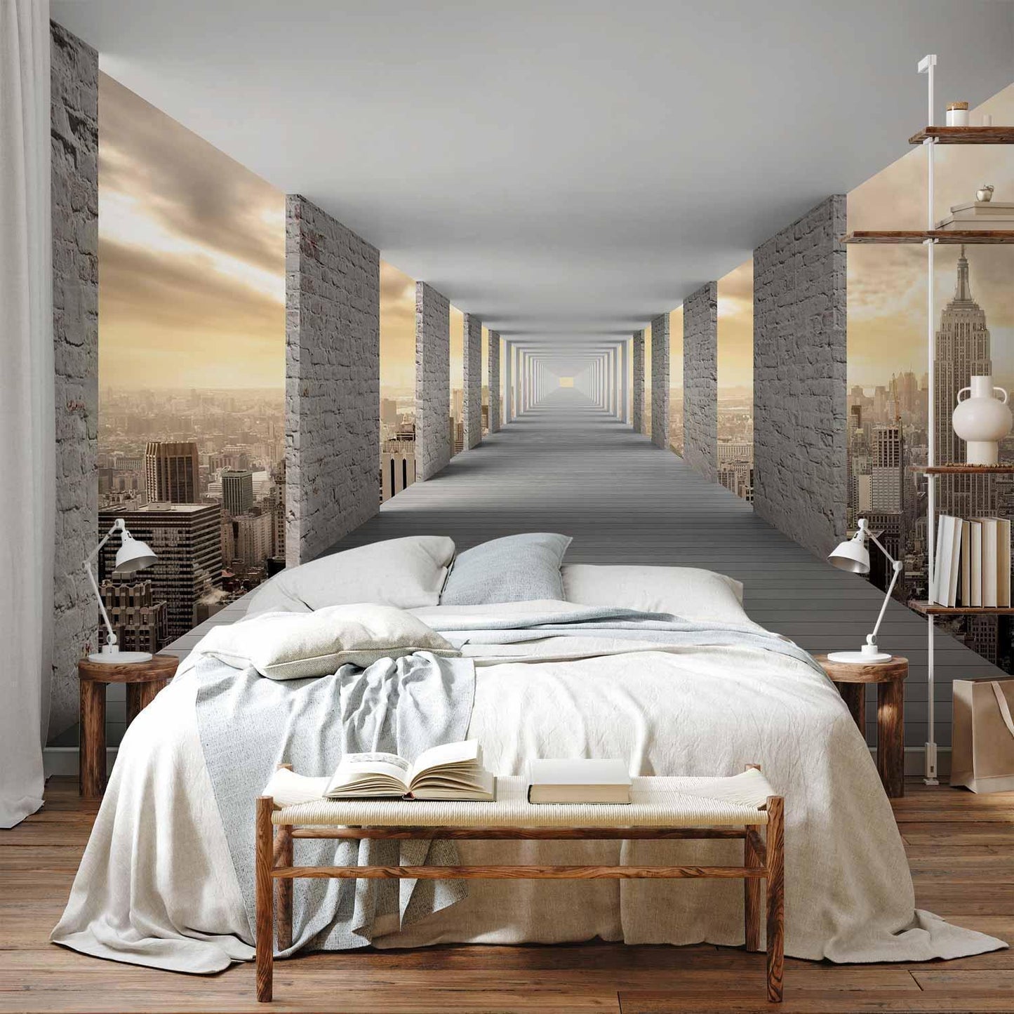 Fototapete 3D Architektur Himmel – Moderne Perspektive mit Tiefeneffekt