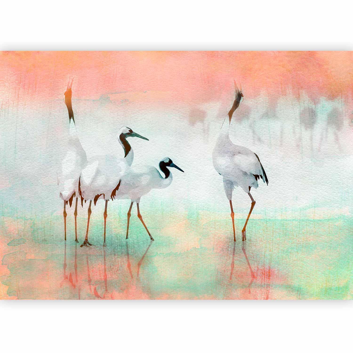 Fototapete - Cranes in Pastels Artgeist