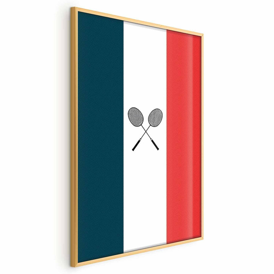 Poster - French Flags and Black Badminton Rackets Artgeist
