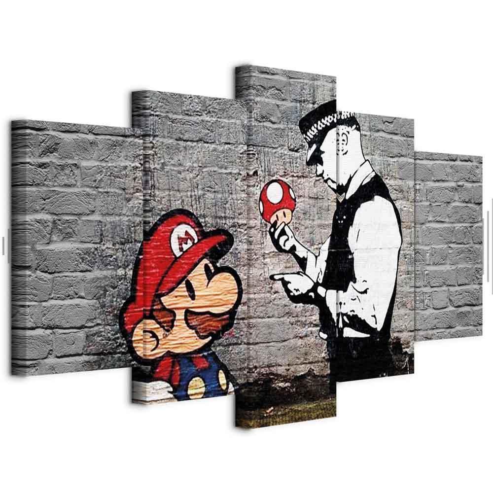 Leinwandbild - Super Mario Mushroom Cop (Banksy)