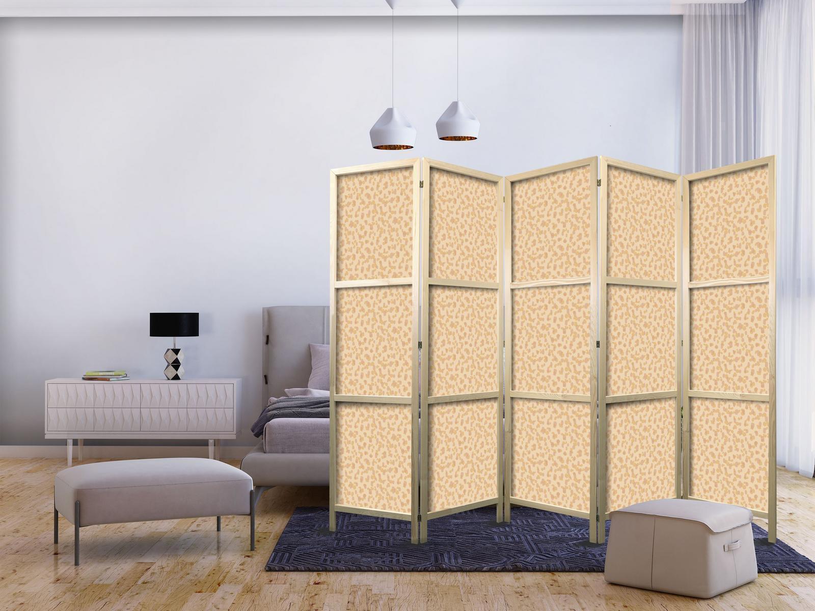 Japanischer Paravent - Tiny Dots - Optimistic Pattern in Peach Colors Artgeist