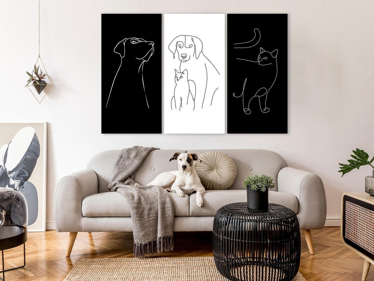 Leinwandbild - Domestic Animals (3 Parts) Artgeist