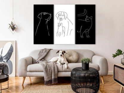 Leinwandbild - Domestic Animals (3 Parts) Artgeist
