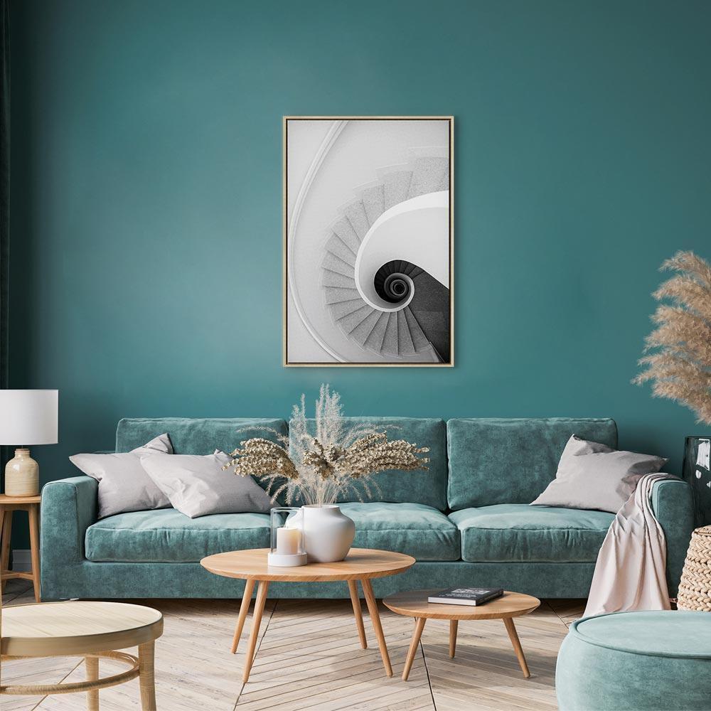 Leinwandbild - White Stairs (1 Part) Vertical