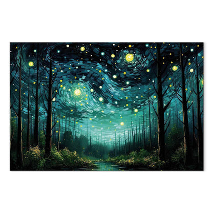 Leinwandbild - Starry night - a contemporary version of Van Gogh's night sky