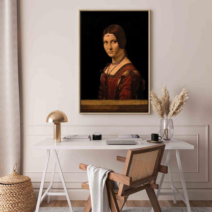 Leinwandbild - Leonardo da Vinci – Beautiful Ferronière