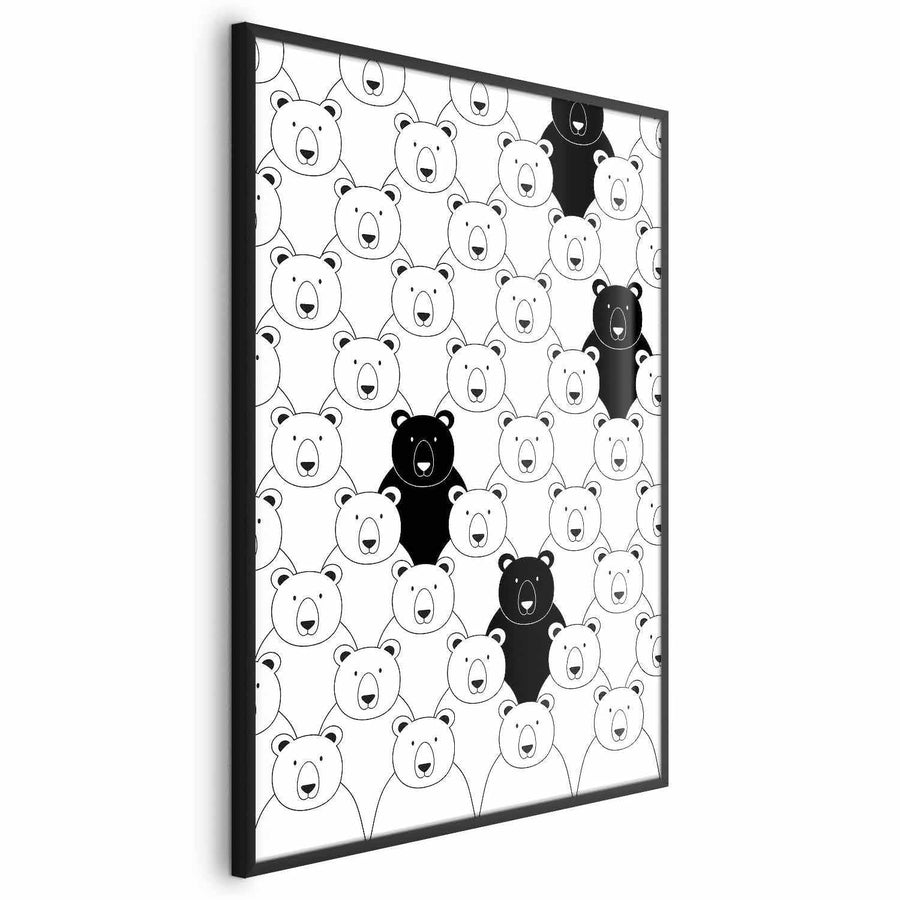 Black and white bear poster - Stranger in the Flock.