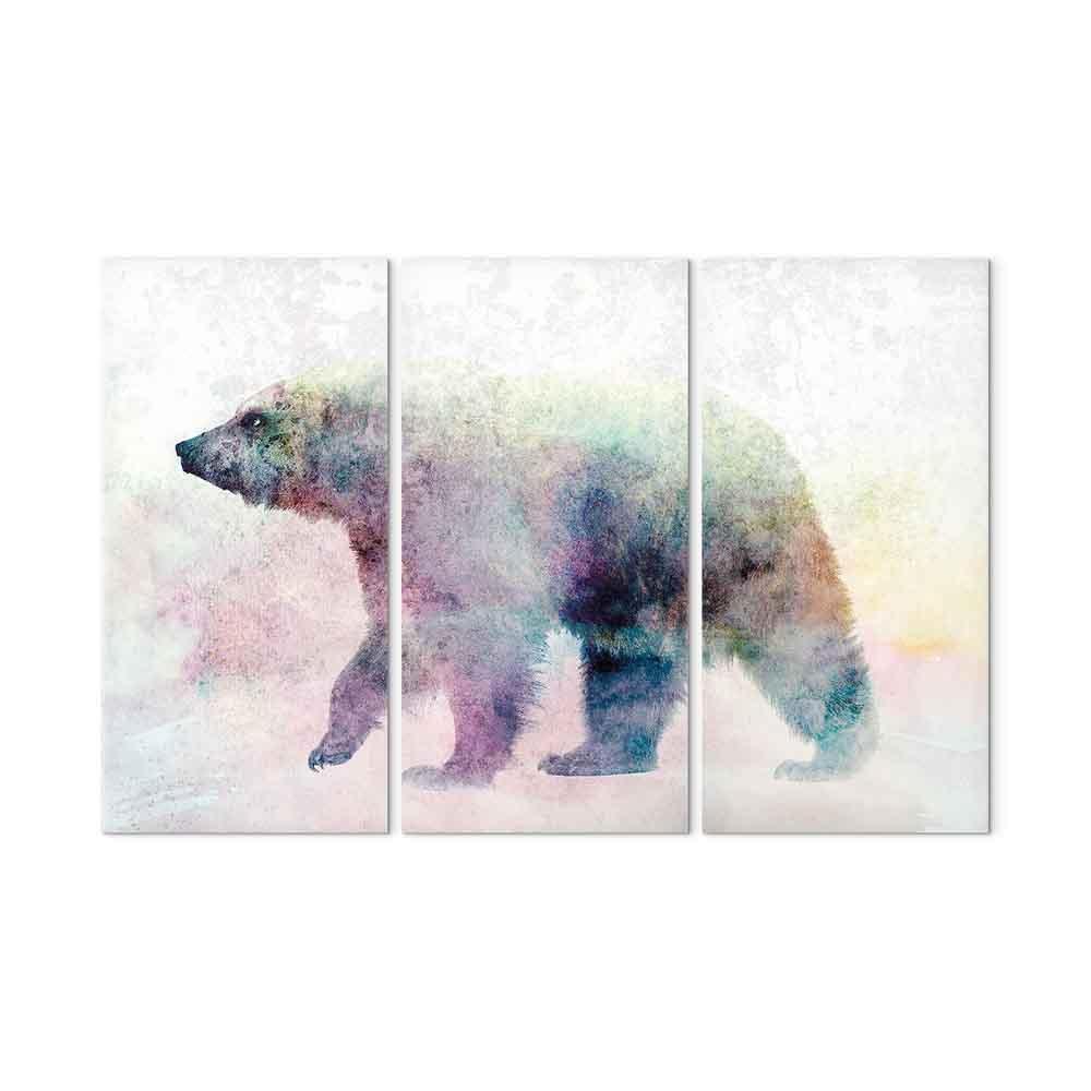 Leinwandbild - Lonely Bear (3 Parts)