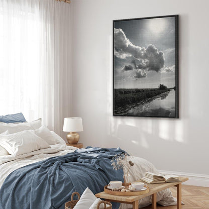 Leinwandbild - Sun Over Clouds (1-part) - Sky Reflection in Water Field