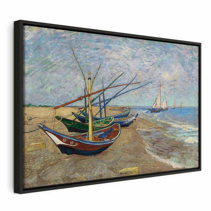 Leinwandbild - Vincent van Gogh – Fishing Boats on the Beach
