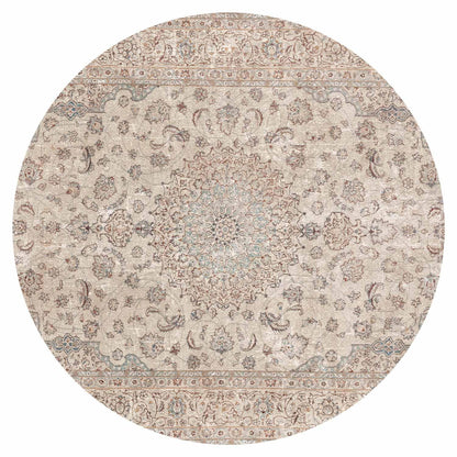 Runde Fototapete - Sand carpet - worn Persian carpet with rich decorative motifs