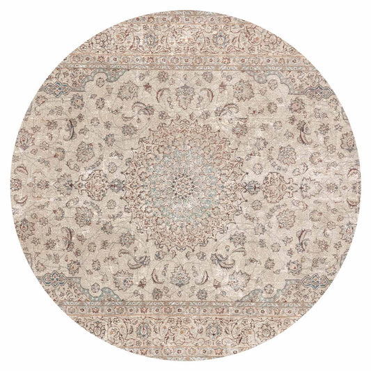 Runde Fototapete - Sand carpet - worn Persian carpet with rich decorative motifs