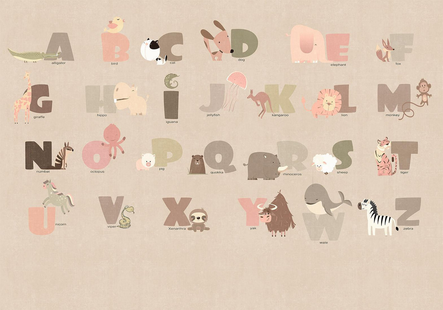 Fototapete - A Beige Alphabet Artgeist