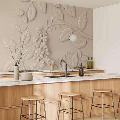 Fototapete - Paper Flowers (Cream)