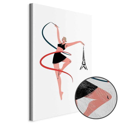 Leinwandbild - Rhythmic Gymnastics - Illustration of a Woman With a Ribbon