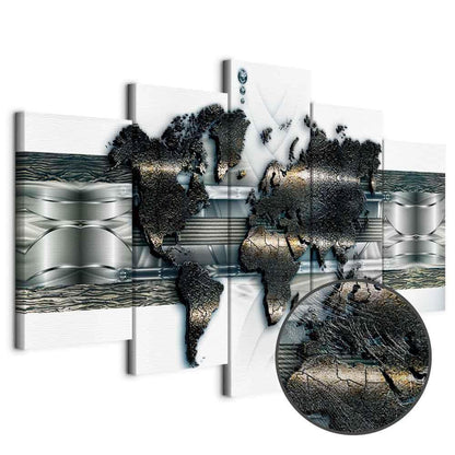 Leinwandbild - Metal World Map
