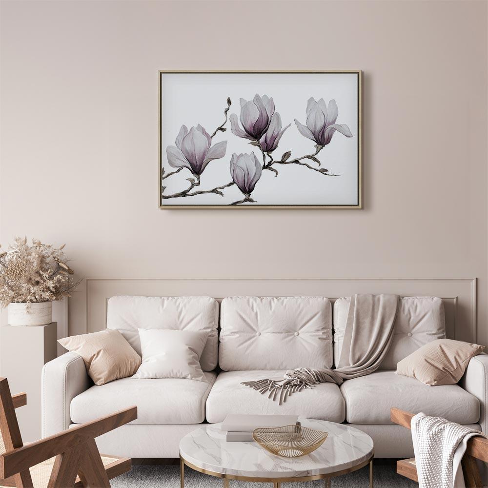 Leinwandbild - Painted Magnolias (1 Part) Wide