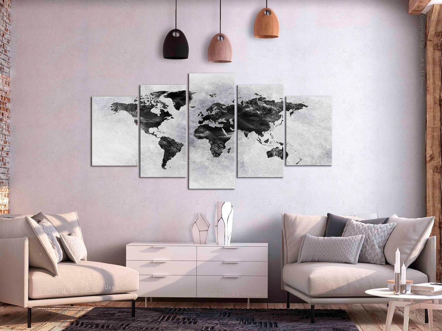 Leinwandbild - Concrete World (5 Parts) Wide