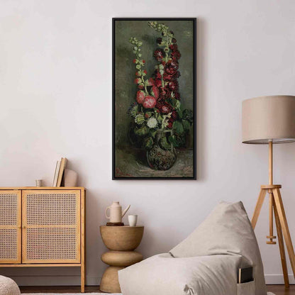 Leinwandbild - Vase of Hollyhocks (Vincent Van Gogh) Artgeist