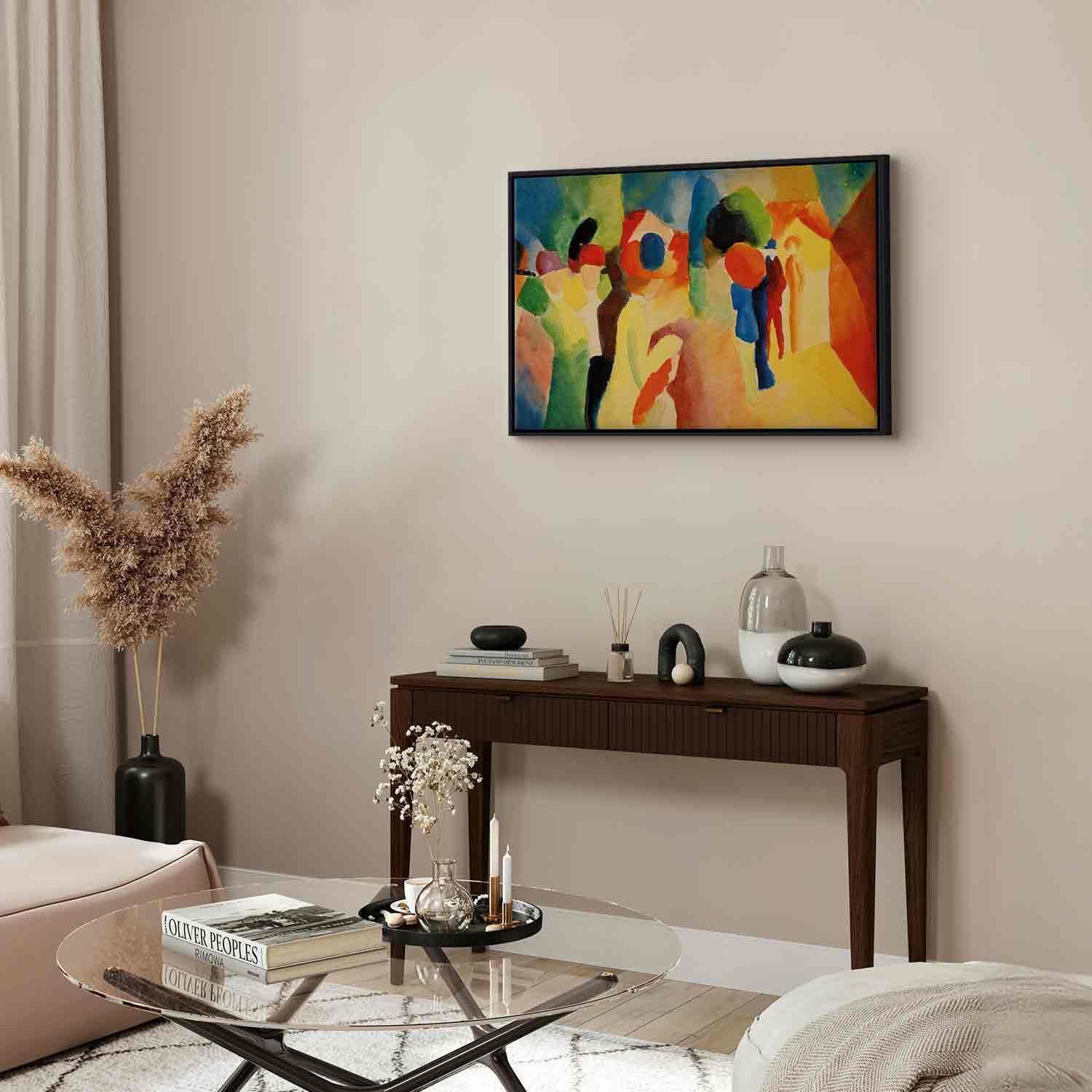 Leinwandbild - With a Yellow Jacket (August Macke) Artgeist