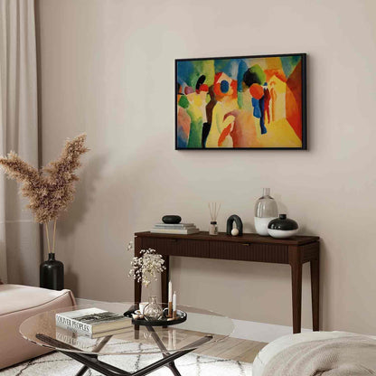 Leinwandbild - With a Yellow Jacket (August Macke) Artgeist