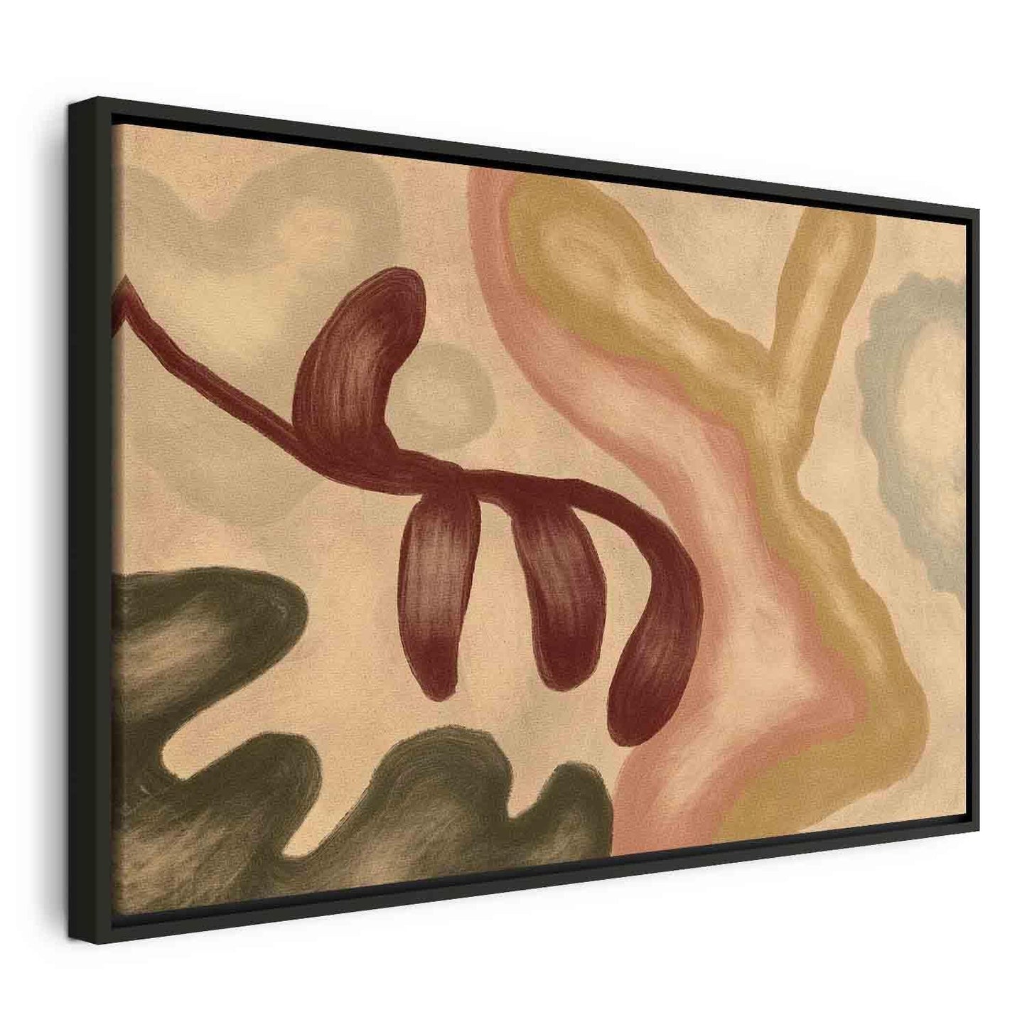 Leinwandbild - Colorful shapes – worn-out figures in lime wash technique