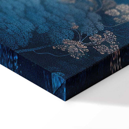 Leinwandbild - Landscape with Trees in Illustrative Style Fairy-Tale Blue Forest