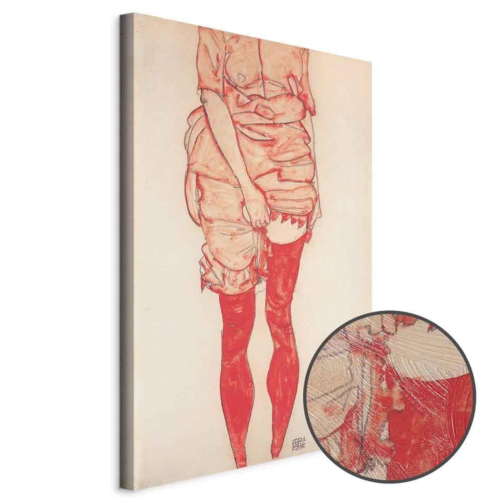Leinwandbild - Egon Schiele – Standing Woman in Red